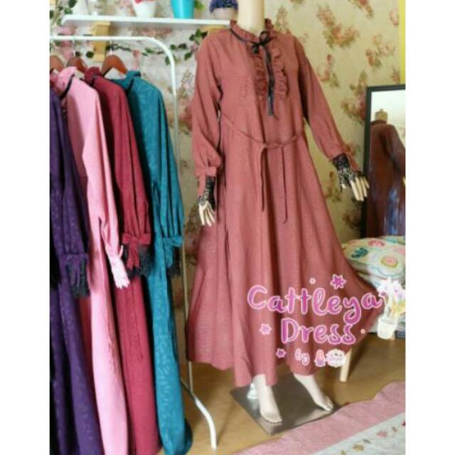 Gamis catleya terbaru dari zahidah adem nyaman di pakai cantik dan syari