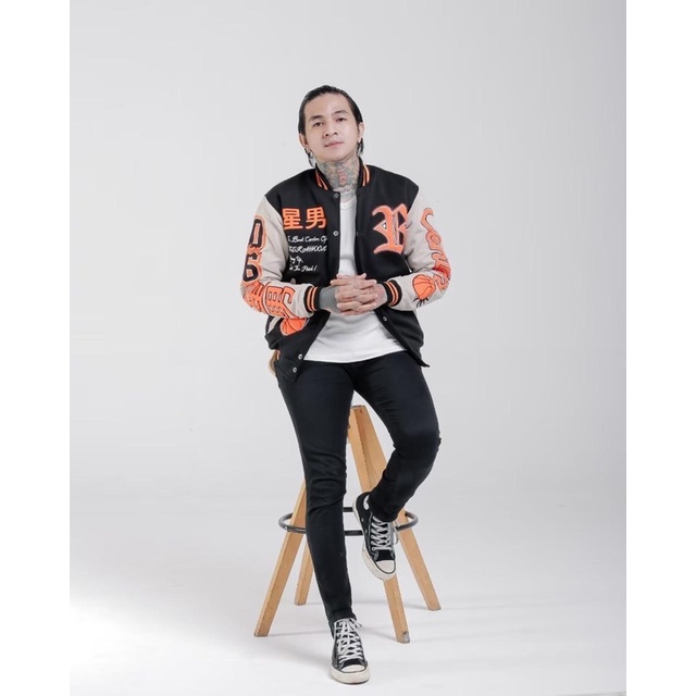 Jaket Varsity Baseball Pria Wanita - Varsity Jacket Vintage Baseball Oversize Jumbo Original Skullen