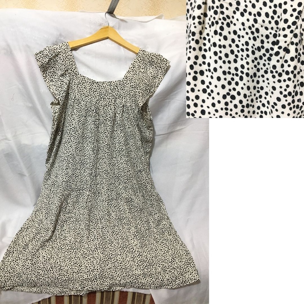 Daster Sambung Viral PART 2 - Daster Payung - Daster Perca - Daster Busui Rayon-polka white yks