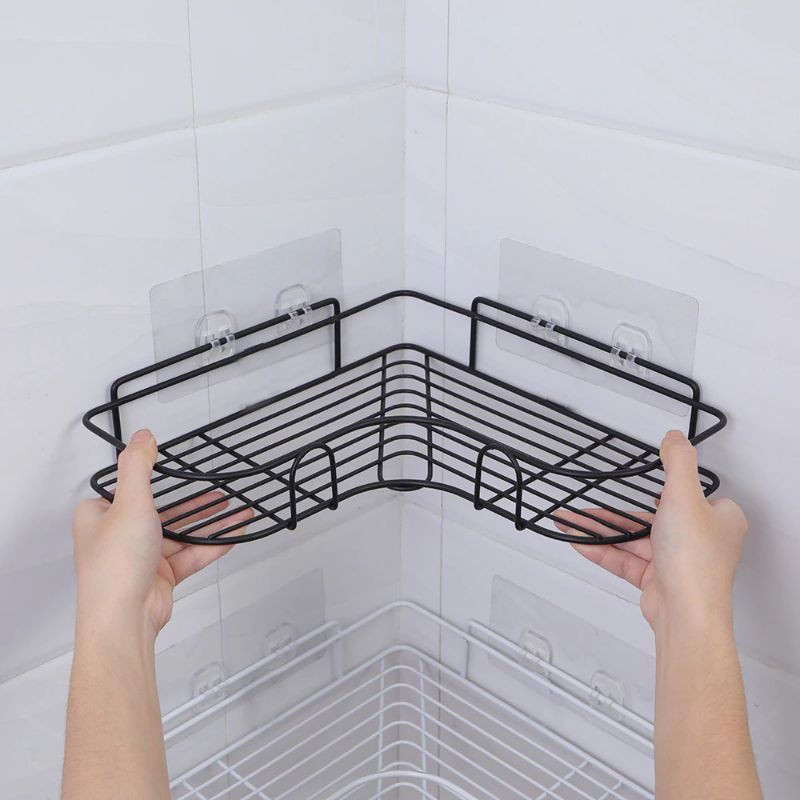 Rak Sudut Siku Gantung Kamar Mandi Triangular Bathroom Organizer Rack - G49 - White