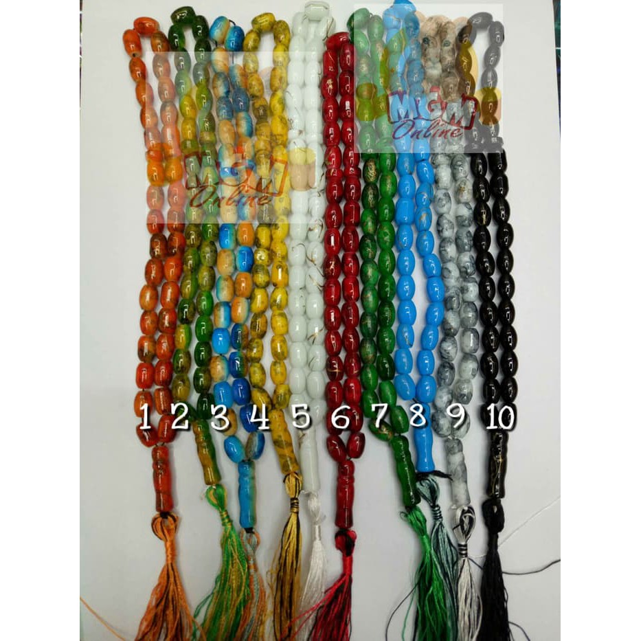 Tasbih batu bakar Oval 33 / Tasbih murah / Oleh Oleh Haji