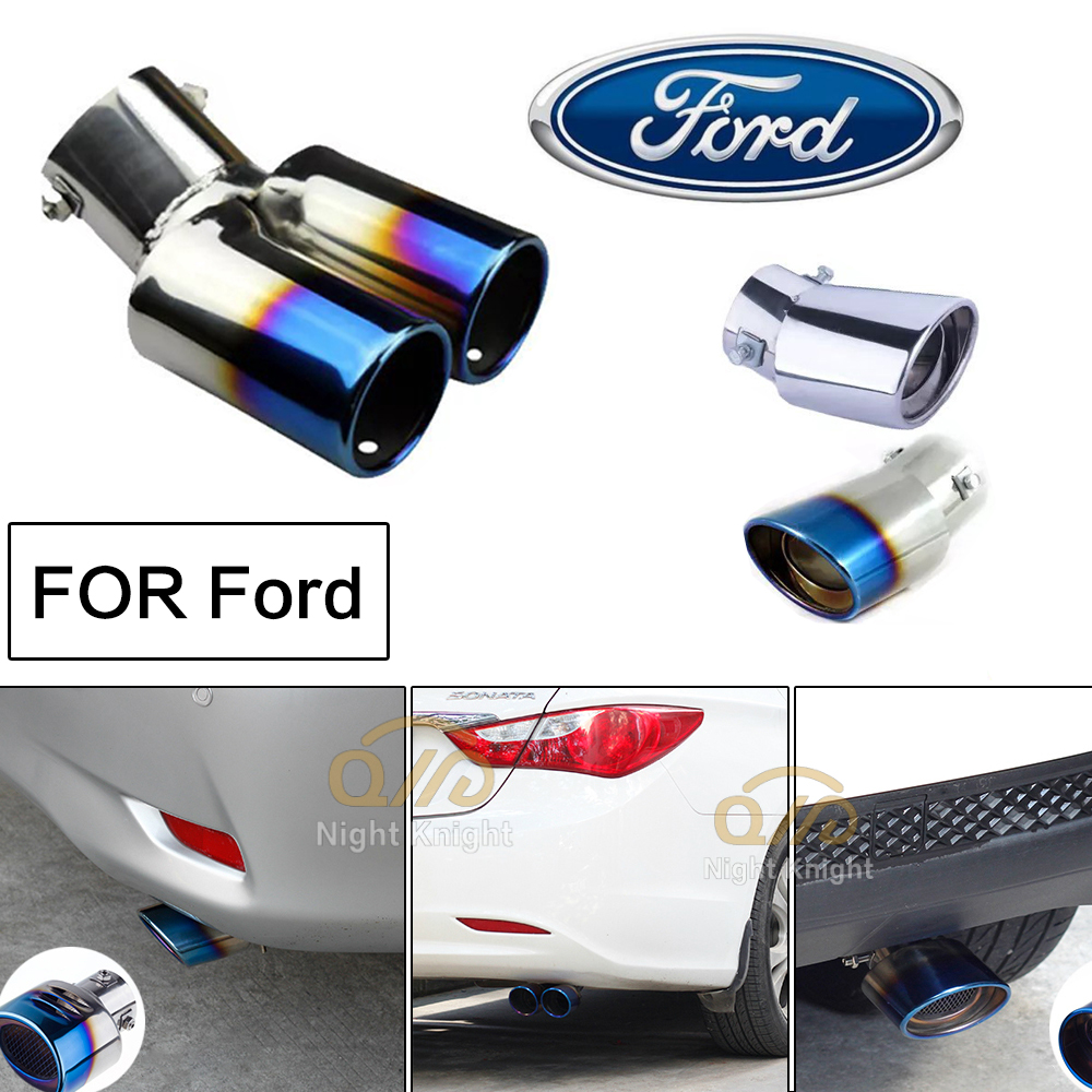 Ujung Knalpot Mobil Muffler Pipa Stainless Steel Chrome Trim Modifikasi Pipa Ekor Knalpot Pipa knalpot roda belakang mobil For FORD mk2 mk3 mondeo mk4 RANGER EVEREST FOCUS FIESTA Ecpsport