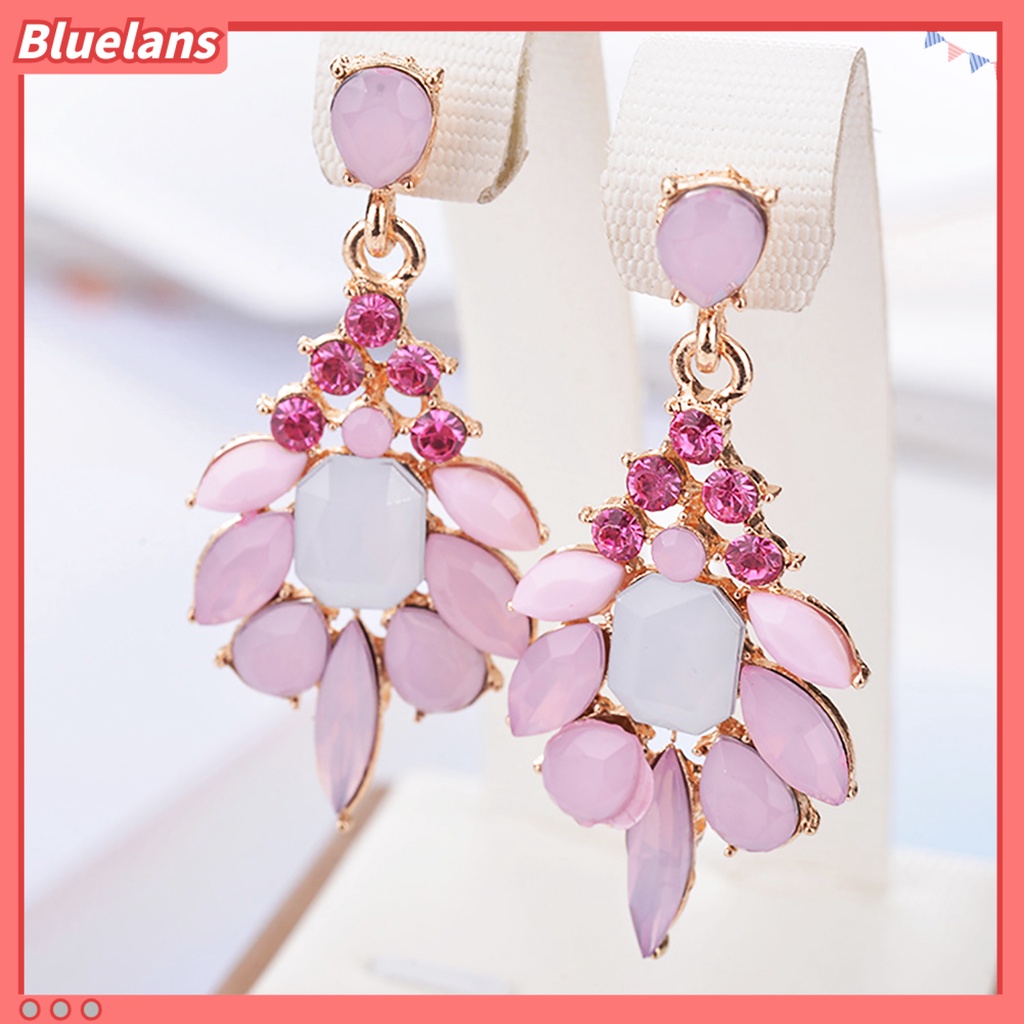 Bluelans 1 Pair Earrings Attractive Water Drop Shape Alloy Women Girls Ear Studs