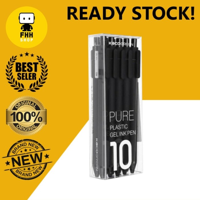 

MURAH Xiaomi Mijia Kaco Black Gel Ink Pulpen Pena Hitam 10 Pcs