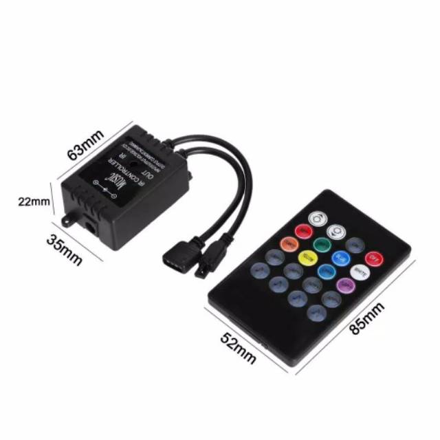 Music IR controller Remote RGB Musik led strip sensor suara 12v 5050 3528 Driver 2835 1 2 Cabang