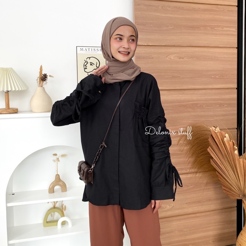 Olivie oversize kemeja serut