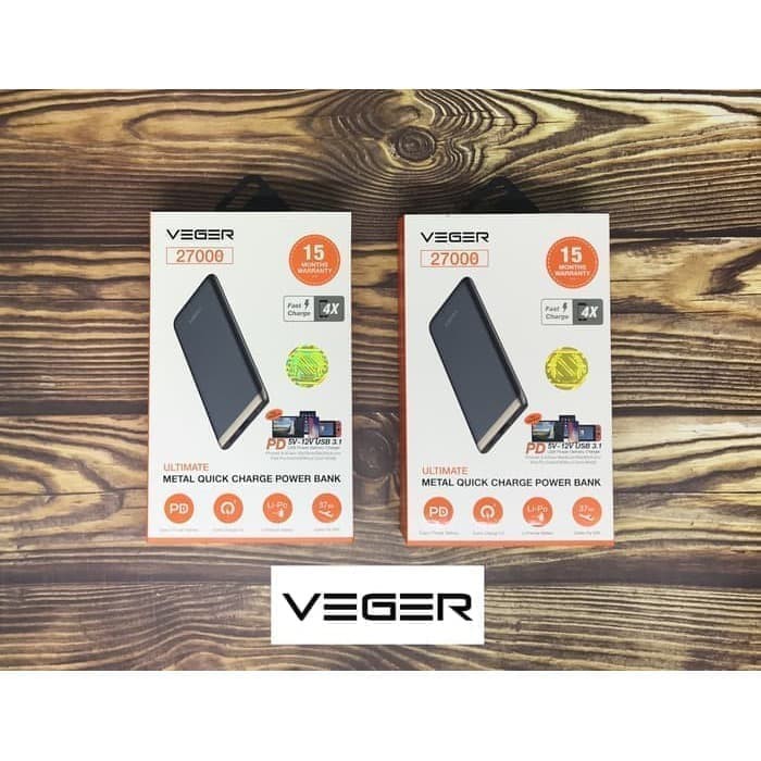 [GARANSI] POWERBANK VEGER 10000mAh ULTIMATE 10000MAH 1 Port USB METAL Grosir