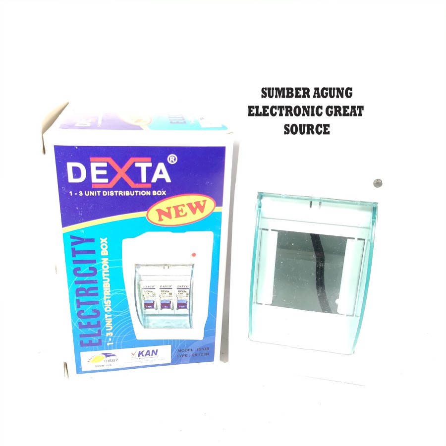 Dexta Box MCB Lampu 3grup DX123N 1 hingga 3 Distribution Box Tempel Ta