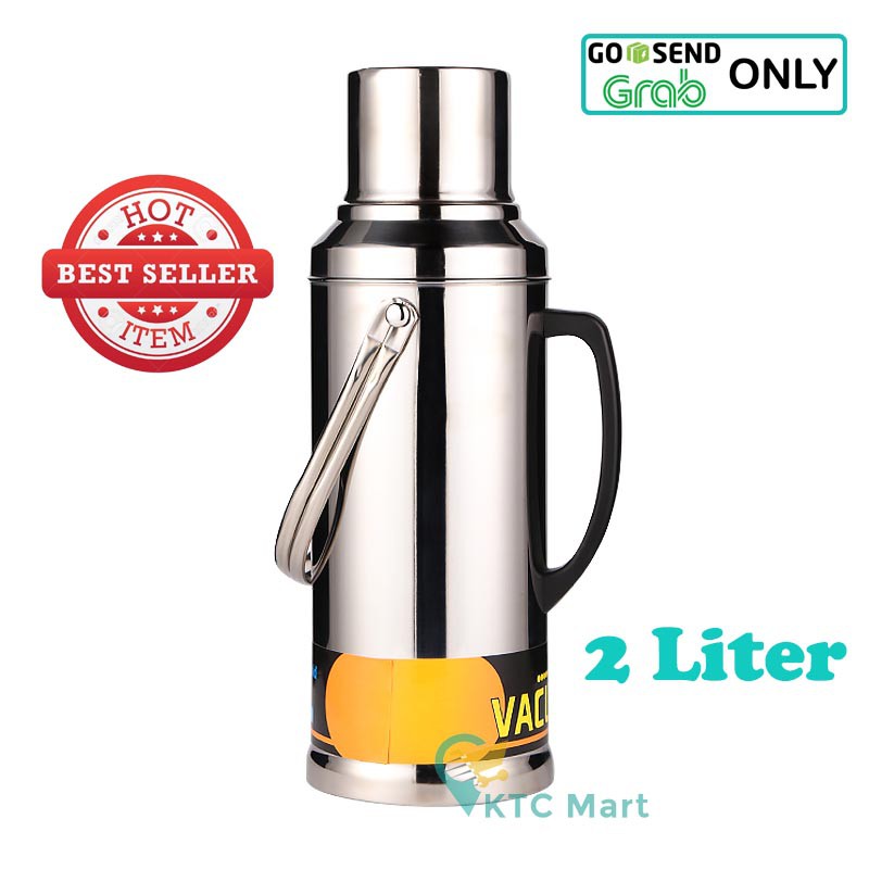 KTCmart - Termos Air Panas 2 Liter Stainless Steel / Termos Kopi Tahan Panas Termos Anti Panas Tahan Lama