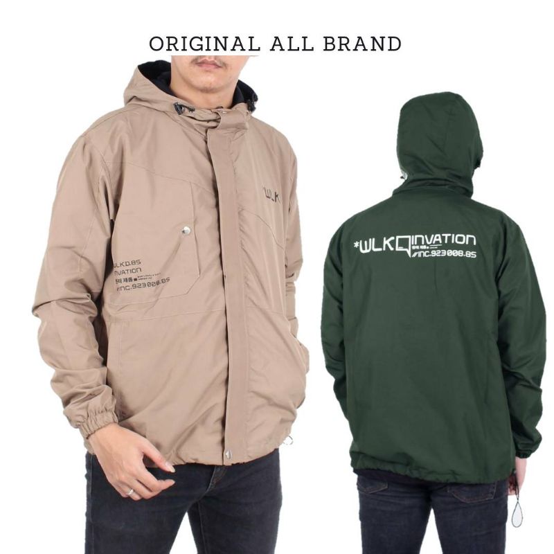 WALKED ORIGINAL JAKET PRIA OUTDOOR PARASUT HOODIE TASLAN WATERPROOF ANTI AIR - windbreaker jacket invation