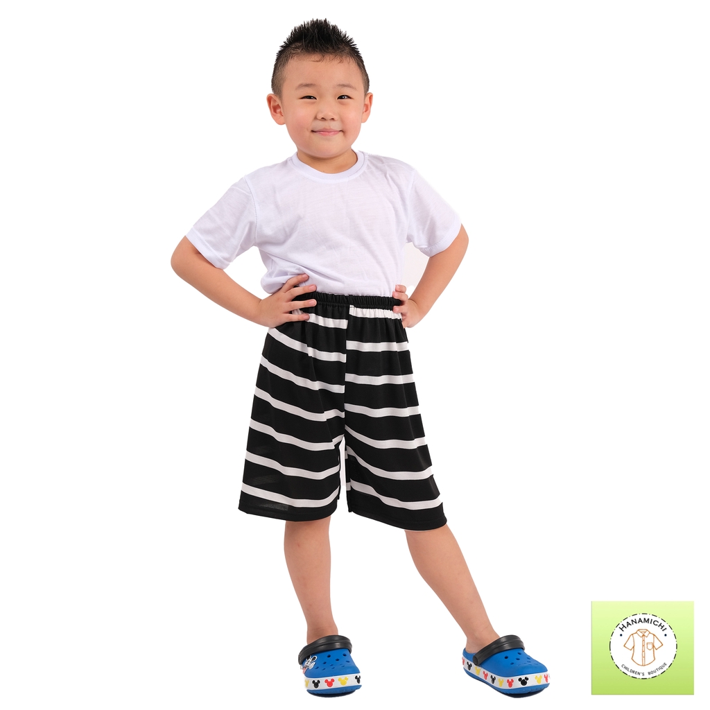 Hanamichi MIREL Celana Pendek Anak Casual Motif Garis Salur