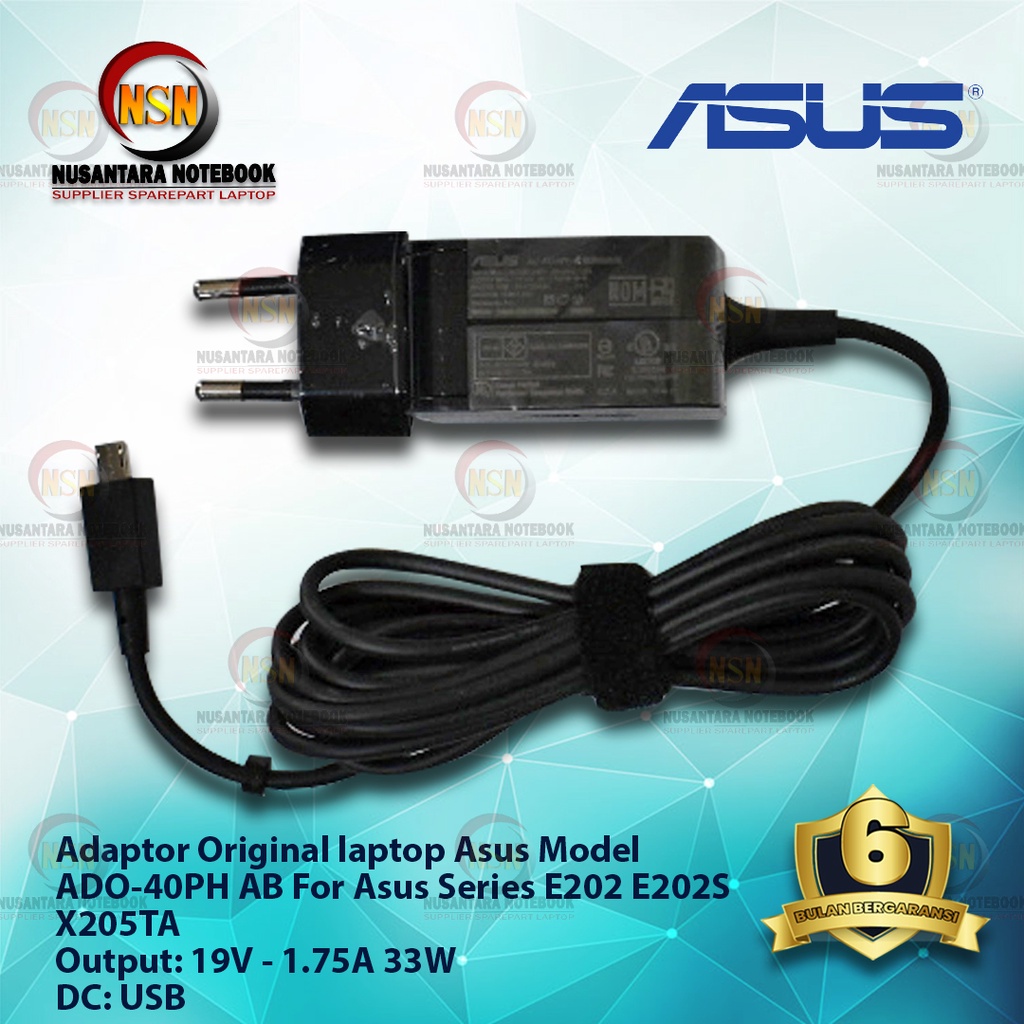 Adaptor Charger Asus 19V - 1.75A Micro USB For Laptop Series E202 E202S X205TA