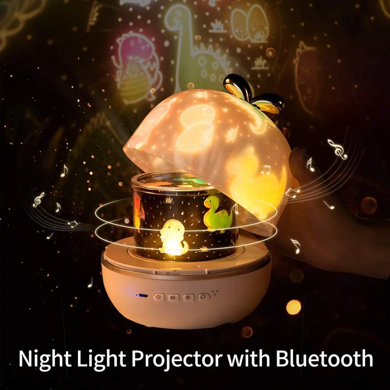 Speaker Bluetooth + Lampu Tidur Proyektor + Remote - WH-E02 - White