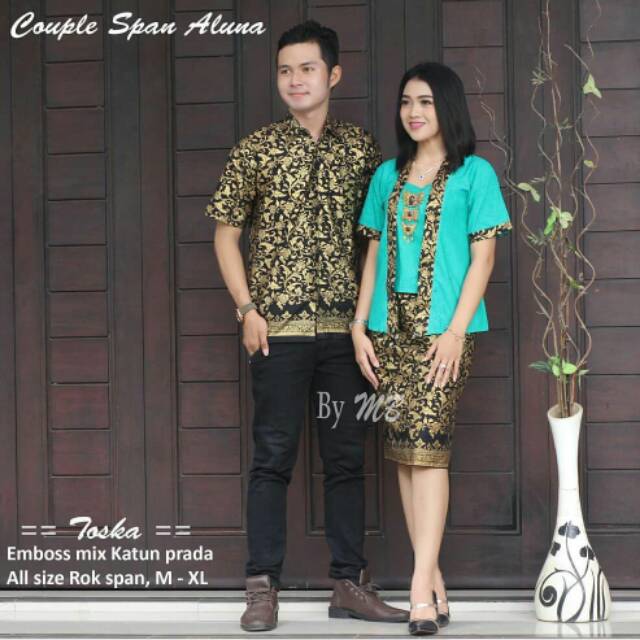 COUPLE PRADA/BAJU COUPLE HEM DAN DRESS /COUPLE BATIK PASANGAN/COUPLE BATIK PRADA/BATIK COUPLE