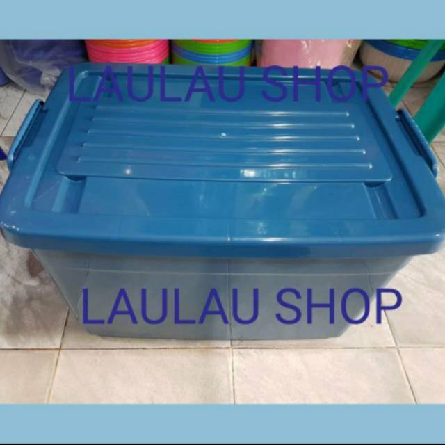 Roller Box Container 50 Liter CPM lebih tebal kualitas Shinpo / Tempat Penyimpanan Barang Plastik