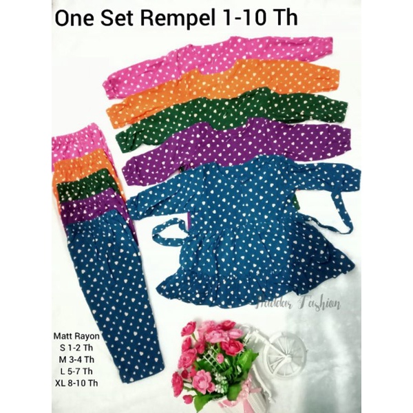 Setelan Anak Perempuan One Set Rayon Anak Setcel Ruffle Usia 1-10 Tahun