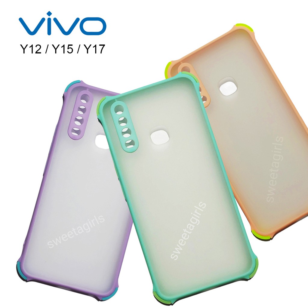 Casing Anticrack Aero Dove untuk Vivo Y12 / Y15 / Y17 ( sama ukuran ) - Casing Pelindung Bump Kamera - Matte Candy / Bisa Bayar ditempat / COD / sweetacase.id / Kesing Terlaris untuk Vivo / Kesing elegant / casing terbaru / 2021