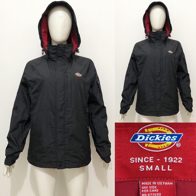 Dickies ECWCS black hooded outdoor jacket (inner merah)