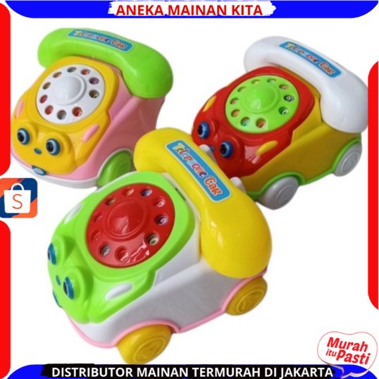 MAINAN ANAK MOBIL MOBILAN TELEPHONECAR  KRING LT-199 BUS CAR TARIK BERJALAN BUNYI KRING Aneka_Mainan