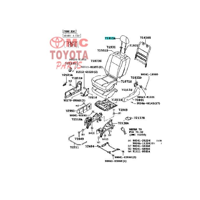 Headrest Sandaran Kepala Depan Toyota Rush 71910-BZC10-C0