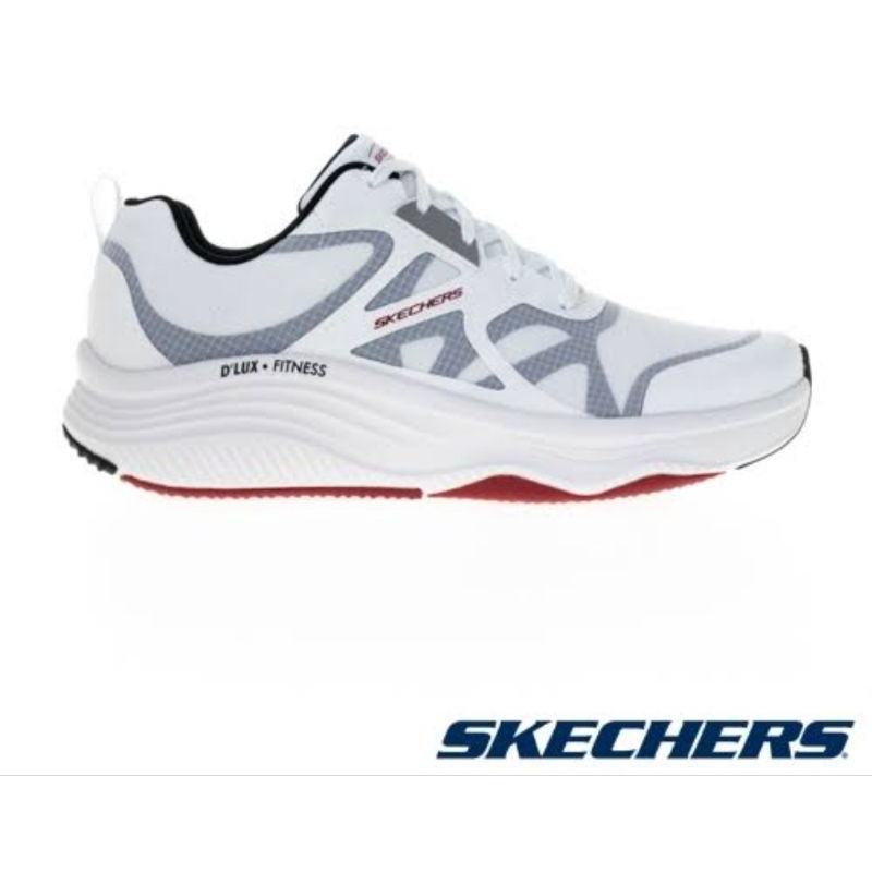 Sepatu Pria SKECHERS SPORT D LUX FITNESS WHITE - 232357WBR