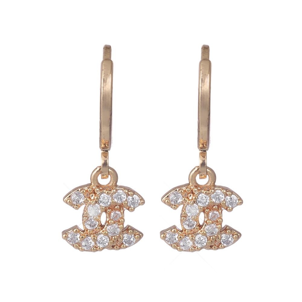 ✨✅COD❤Anting Titanium Mewah Berlian Aksesoris Wanita Anting Rose Gold Pesta Earrings D145-2