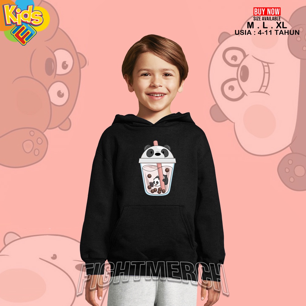 Jaket Hoodie Anak Panda Bear Boba We Bare Bears