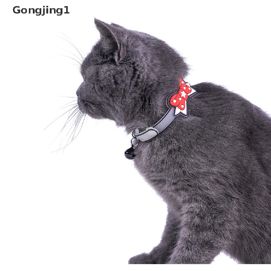 Gongjing1 Kalung Leher Anjingkucing Peliharaan Glow In The Dark Dengan Lonceng