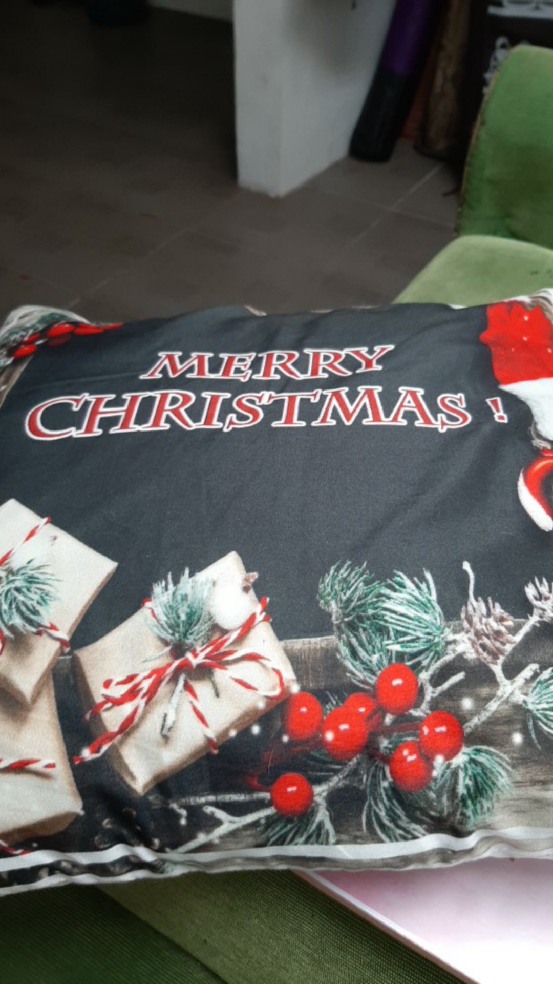 Sarung Bantal Sofa Natal Merry Christmas Kursi Dekor Kado Santa Claus Motif Printing Sbn 04