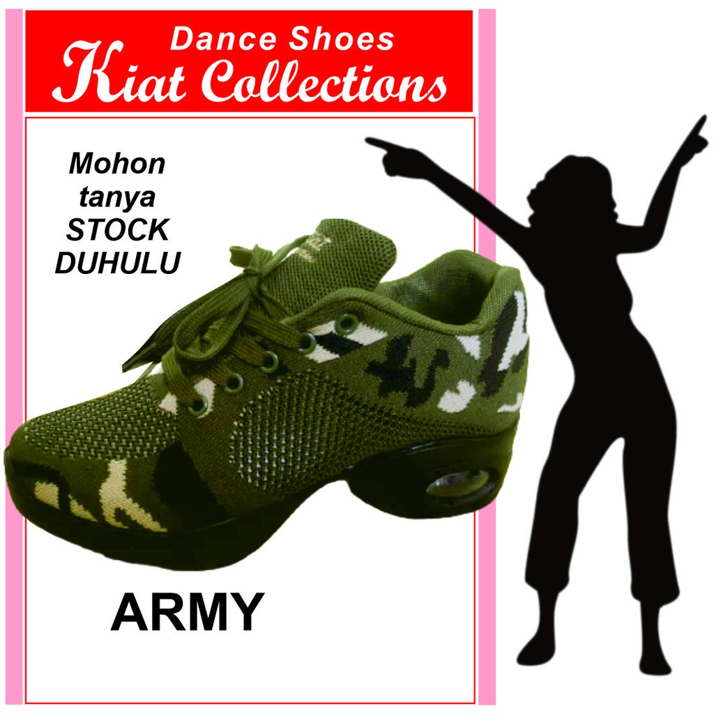 Sepatu Army Wanita Line dance Shoes tari  menari Jogging Senam