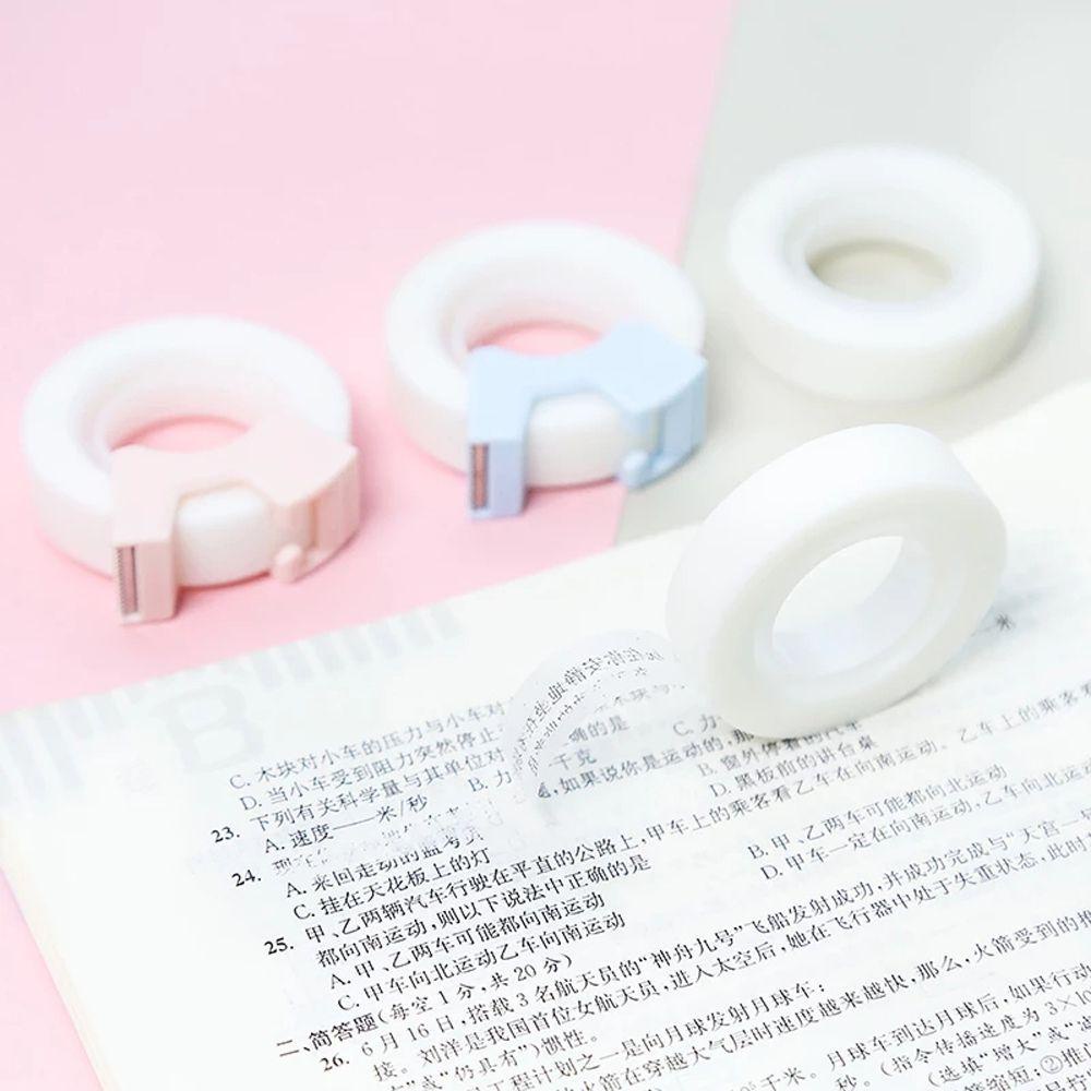 Lanfy Tape Perekat Belajar Office Correction Tape Kertas Tak Terlihat Lengket Bening Tape Dispenser