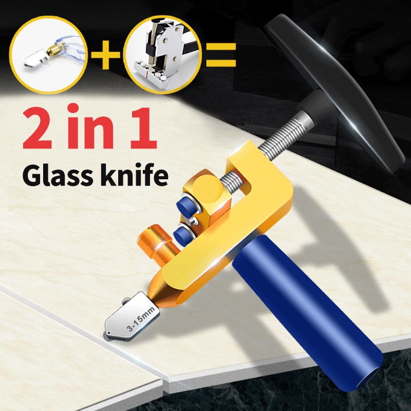 Glass Knife 2 IN 1 Cutting Tool Set Alat Pemotong Kaca/Ubin/Keramik Ubin