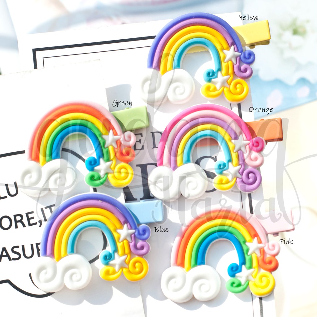 Jepit Rambut Anak Rainbow Big  Pelangi Hairclip Imut Lucu Unik GH 201485