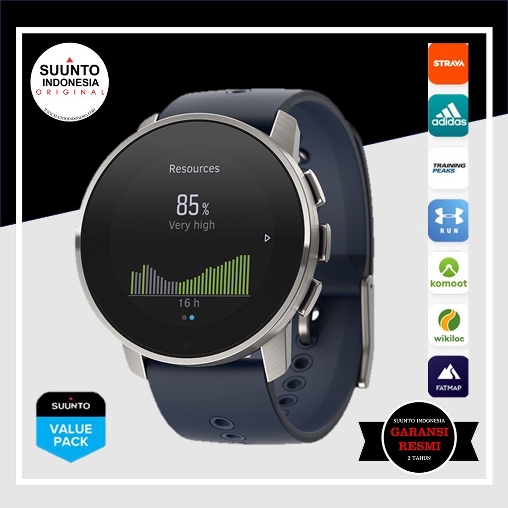 SUUNTO 9 PEAK GRANITE BLUE TITANIUM GARANSI RESMI (SMART WATCH)