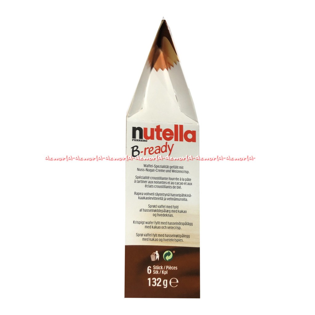 Nutella Ferrero B-Ready 6stick Nutela Cokelat stik selai 132gr Chocolate Stick Coklat B Ready