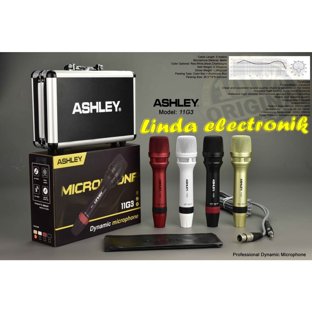 mic kabel ashley 11g3 ashley 11 g3 garansi resmi original