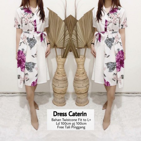 DRESS CATERIN WANITA CASUAL PUTIH