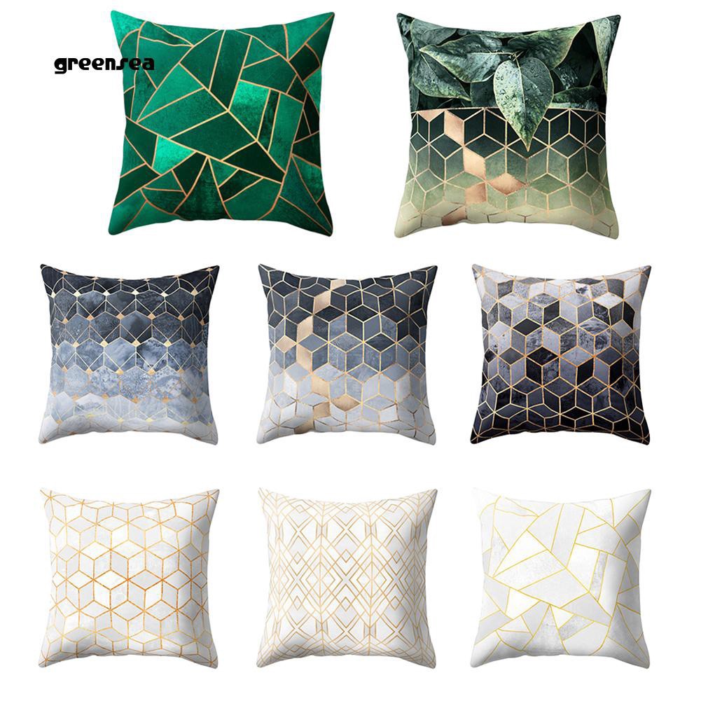 Greensea Geometry Rhombus Pattern Throw Pillow Cover Cushion Case