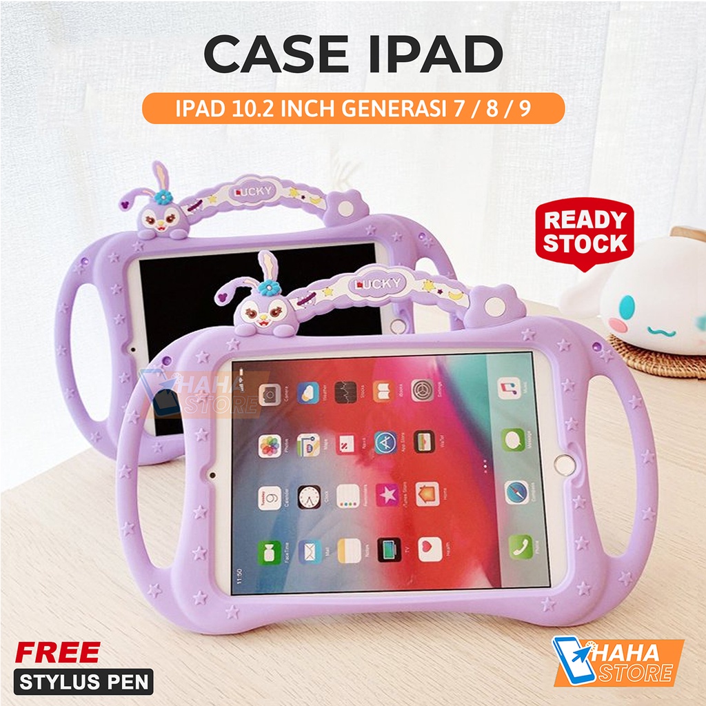 iPad 10.2 inch Generasi 7 8 9 2019 2020 2021 Cute Cartoon Case Casing Kids Karakter Anak Lucu Motif 