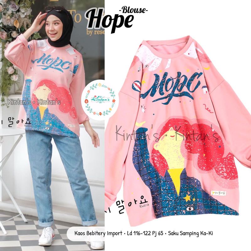 HOPE BLOUSE BY KINTANS (BLOUSE WANITA) Blouse muslimah babytery halus