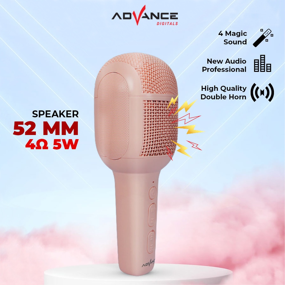 Advance Digitals AMS-58 Microphone Speaker Bluetooth Pengubah Suara Portable Deep Bass I Garansi Resmi 1 Tahun