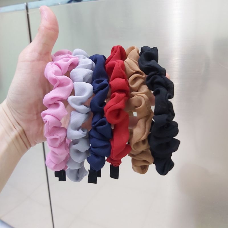 Bando Korea Kerut scrunchie headband sifon