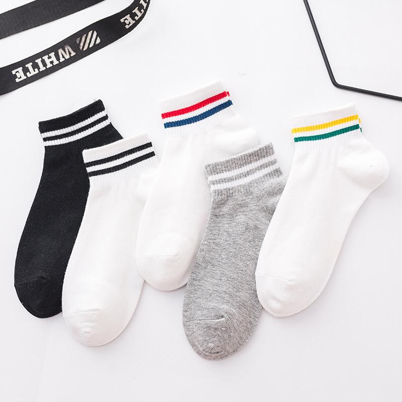 INFY - Kaos Kaki Korea Style ATAS Mata Kaki Ankle LowCut 2STRIPS R140