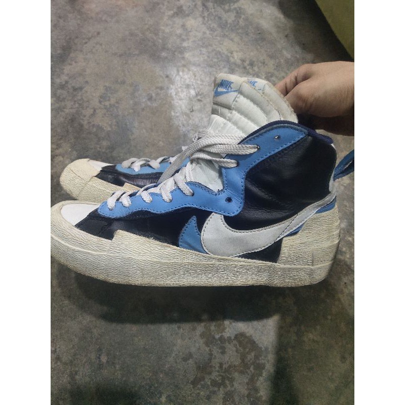 sacai x nike  blazer mid black legend blue second