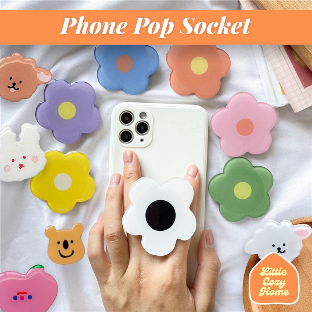 Popsocket Griptok Premium 3D Airbag Motif Korean Kartun Lucu Untuk Handphone Iphone / Android Gaya Korea Karakter Kartun Lucu Imut