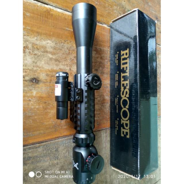 Riflescope 3-9x40eg+red laser (seken)