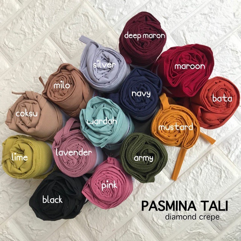 PASHMINA DIAMOND TALI / HIJAB JILBAB PASMINA SABYAN INSTAN TALI