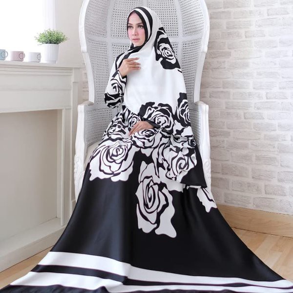 Baju Muslim Wanita Alula Syari BW NI - Gamis Wanita Maxmara Putih Tulang