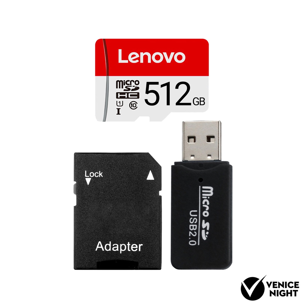 (SC) Lenovo Memory Card 512GB 1TB Transmisi Kecepatan Tinggi Anti Air / Magnetik Untuk MP3 / MP4