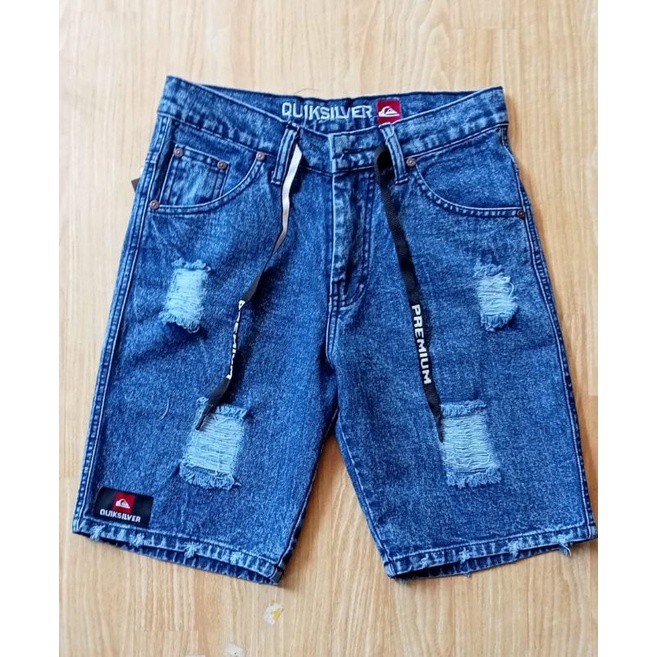 [Bisa COD]Celana Jeans Pendek Sobek Pria Wisker Jeans Pendek Ripped Robek Pria Premium Distro